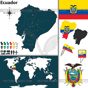 Map of Ecuador - vector clipart