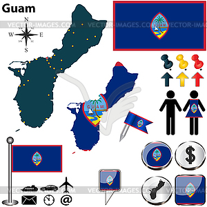 Map of Guam - vector image