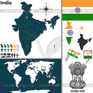 Map of India - vector image