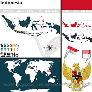 Map of Indonesia - vector image