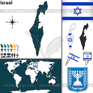 Map of Israel - vector clip art