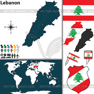 Map of Lebanon - color vector clipart