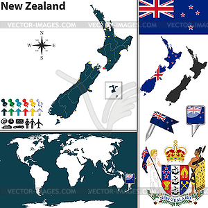 Map of New Zealand - vector image