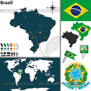 Map of Brazil - vector image