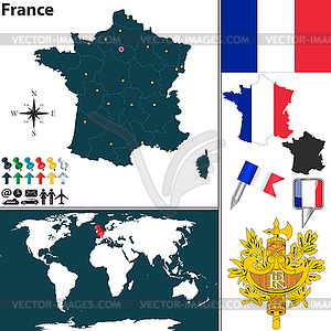 Map of France - vector image