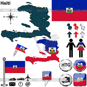 Map of Haiti - vector clip art