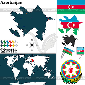 Карта Азербайджана - клипарт в формате EPS