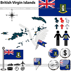 Map of British Virgin Islands - vector image