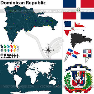 Map of Dominican Republic - vector clipart