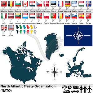 Map on NATO - vector clipart