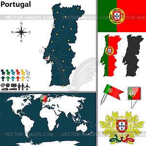 Map of Portugal - vector image