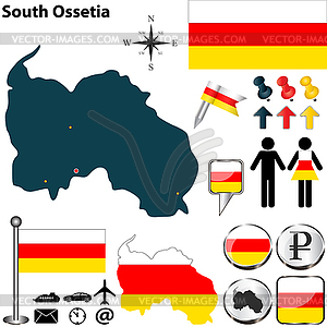 Map of South Ossetia - vector clipart