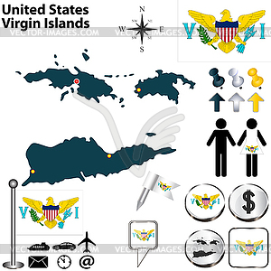 Map of United States Virgin Islands - vector image