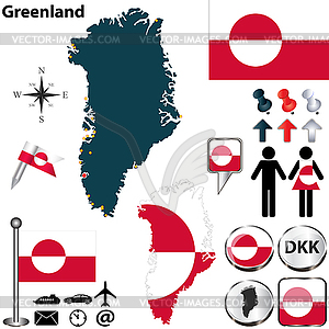 Map of Greenland - vector image