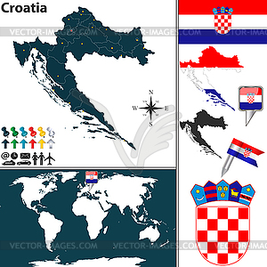 Map of Croatia - vector clipart