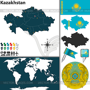 Map of Kazakhstan - vector image