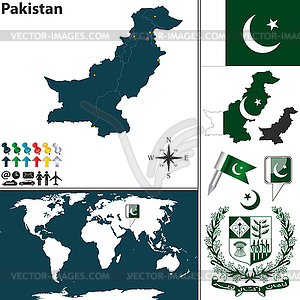 Map of Pakistan - vector image