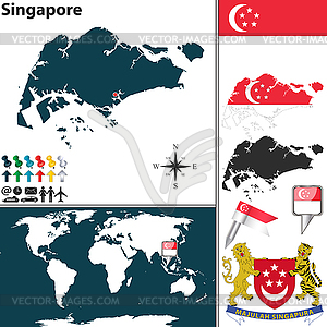 Map of Singapore - vector clipart