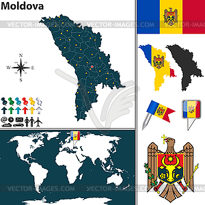 Map of Moldova - royalty-free vector image