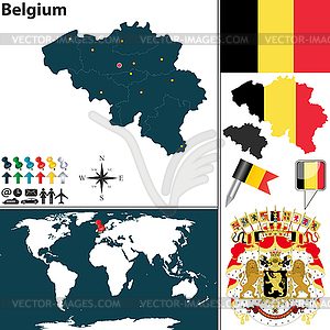 Map of Belgium - vector clip art