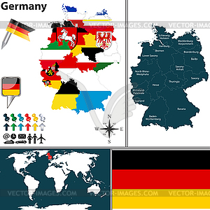 Карта Германии - клипарт в векторном виде
