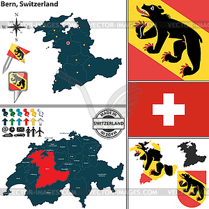 Map of Bern, Switzerland - vector clip art