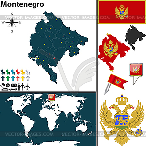 Map of Montenegro - vector clipart