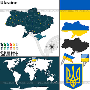 Map of Ukraine - vector image