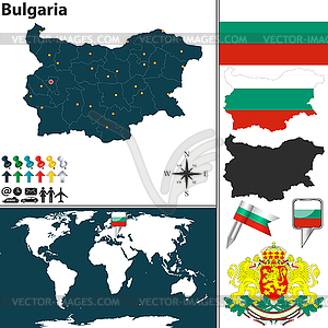 Map of Bulgaria - royalty-free vector clipart