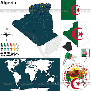 Map of Algeria - vector clipart