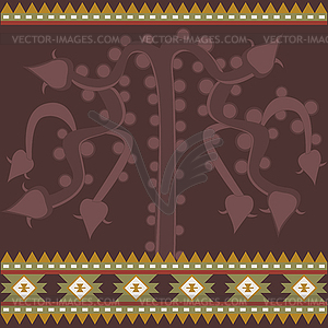 Banner with ancient American ornaments - color vector clipart