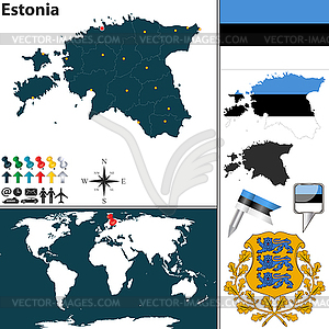 Map of Estonia - vector clipart / vector image