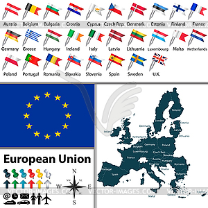 Maps of European Union - vector image