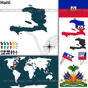 Map of Haiti - vector clipart