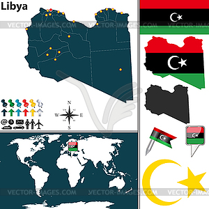 Map of Libya - vector clipart