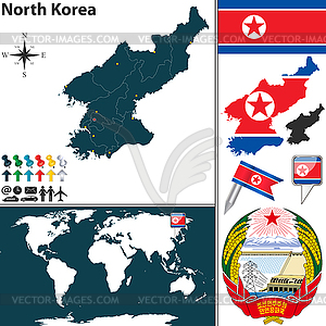 Map of North Korea - vector clip art