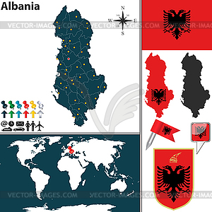 Map of Albania - vector clipart