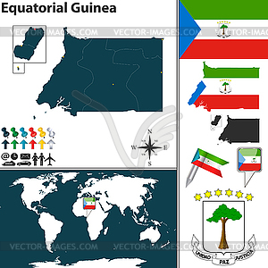 Map of Equatorial Guinea - vector clipart