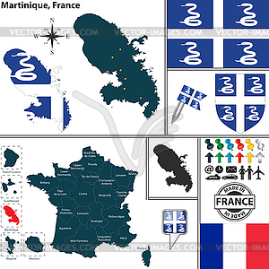 Map of Martinique, France - vector clipart