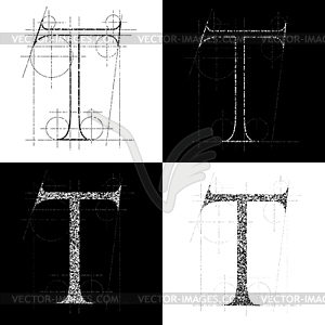 Kapitale T - vector clipart