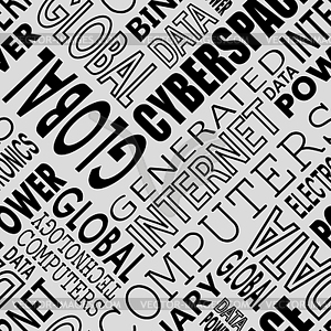 CYBER SEAMLESS BACKGROUND - white & black vector clipart