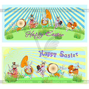 Easter rabbits - vector clip art