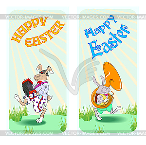 Happy easter rabbit - vector image