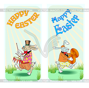 Happy easter rabbit c - vector image