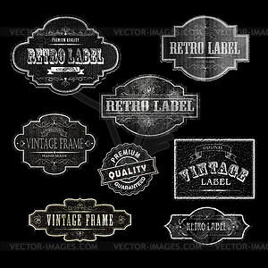 RETRO LABELSblack - vector clipart