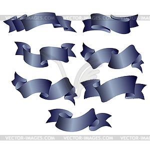 Black ribbon - color vector clipart