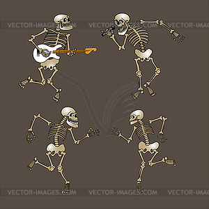 Dancing skeleton - vector clipart