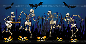 Skeleton party - vector image