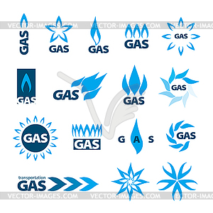 Коллекция логотипов природного газа - векторное изображение клипарта