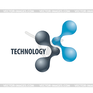 Technology logo in form of atoms - stock vector clipart